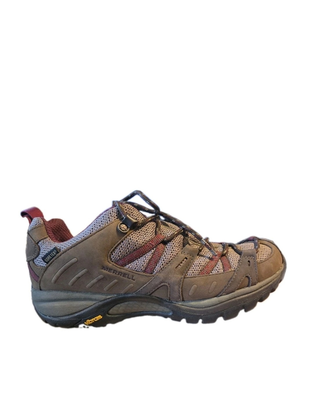 Merrell Womens 9.5 Siren Sport Gore Tex XCR Stone Cordovan Hiking Shoes Vibram